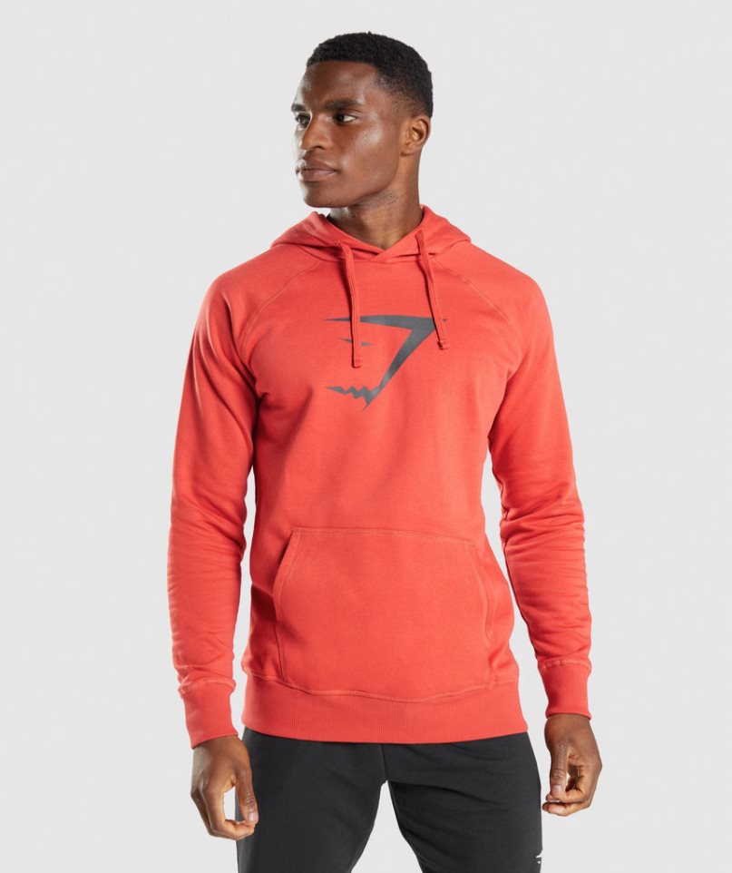 Men\'s Gymshark Sharkhead Infill Hoodie Orange | NZ 3DHLPR